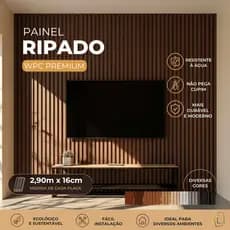 Placa Decorativa Painel Ripado Em WPC Altura 2,90m Para Quartos Fachada Painel De Tv Com 6 Cores Fácil Instalação