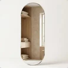 Espelho Lopazzi Oval 70x30cm Decorativo Sem Moldura Lapidado Para Quarto Closet Lavabo Hall