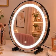 Espelho Lopazzi de Mesa para Maquiagem com 3 Tons de LED Touch Penteadeira Decorativo Quarto Feminino