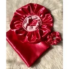 1 Touca de Cetim Dupla Face + 1 Fronha de Cetim + Scrunchie de Cetim