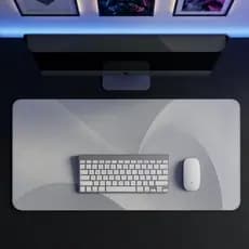Mouse Pad Gamer Cinza Claro Grande Mesa Deskmat Extra Grande Clean Moderno Antiderrapante
