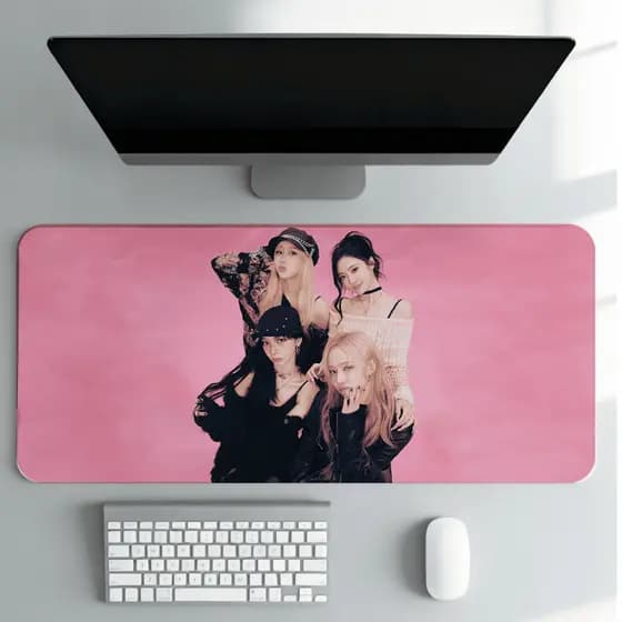 Mouse Pad Grande Mesa Girl Group Kpop Rosa Deskmat Extra Grande Setup  Alta Qualidade