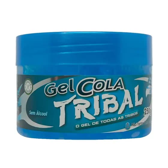 Kit com 2 Gel Cola Tribal Pote 250g Azul Mega fixação, Profissional, Modela e Fixa.