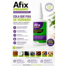 Cola Instantânea Afix Pegadit 100g Multiuso Alta Fixação Transparente Uso Profissional