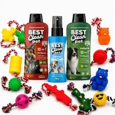 Kit Completo de Shampoo Condicionador Pet Natural com Perfume e Brinquedo