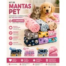 Kit com 10 Mantas Pet Cobertor Quentinho Macho e Femea