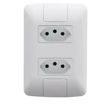 Conjunto 4x2 com 2 Tomadas 2P+T Tramontina Aria 10 A 250 V Branco