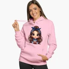 Moletom feminino Personalisado canguru com capuz varias cores