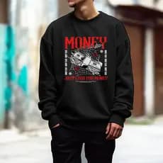 Moletom Careca Unissex Tendência Atual Estampa Unica  Money