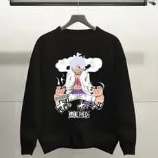 Moletom Gola Redonda Unissex Algodão Anime Luffy Qualidade Premium