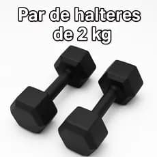Par de Halteres 2kg Sextavado Academia Treino Musculação – Ferro Fundido