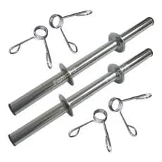 Par Barras Oca Cromada 40 Cm Halteres Presilhas Musculação