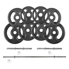 Kit 22 Kg Anilhas E Barras De Supino E Halteres