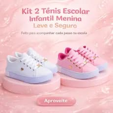 Kit 2 Tênis Colegial Menina Infantil | Leve e Seguro Para Cada Passo Na Escola | PRONTA ENTREGA!