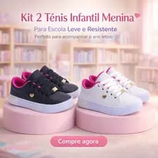 Kit 2 Pares Tênis Infantil Menina Escolar | Para Escola Leve e Resistente 25 ao 36 | COMPRE AGORA!