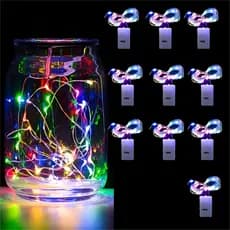 Kit 10 Corda De Luz Fio De Fada 2M Colorido/Branco Quente Com Luzes Led Fada Casa e Decoração Lluminação