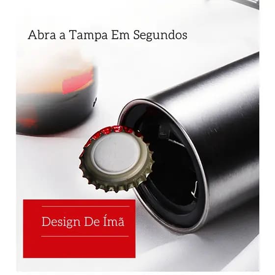 Abridor de Garrafas Magnético Automático Desing em Inox