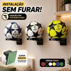 Suporte de Bola organizador para parede design moderno (Futebol / Vôlei) – Organiza seu espaço facilidade de instalação