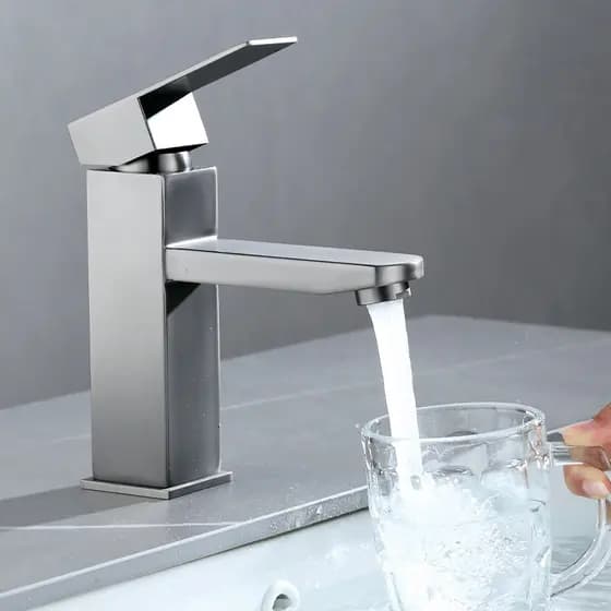 Banheiro Inox Monocomando Moderna Luxo 1/4 De Volta Cromo Premium Torneira Banheiro Inox