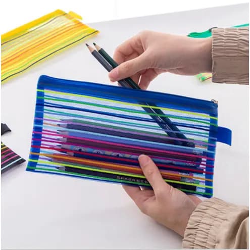 2 Unidades Estojo Multiuso Bolsinha Nylon Colorido Necessaire Promoção