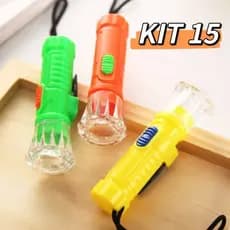Kit 15 Mini LED Lanterna Colorida Com Corda Para Chaveiro e Lembrancinha e brindes de Festa