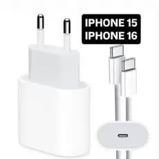 Carregador iPhone 15 16 Original  Turbo 35W Completo Cabo Tipo C Tipo C Nylon de 1m