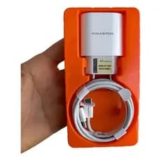 Carregador IPhone Original Completo Turbo Tipo C 50W 15 16 17 Plus Pro Max Cabo em Nylon Branco
