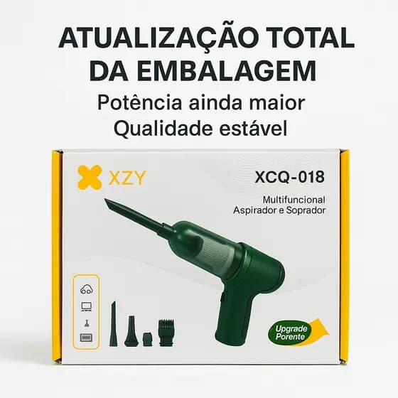 Aspirador sem fio 3 em 1 para carro - bivolt - 9000 Pa Casa e Carro