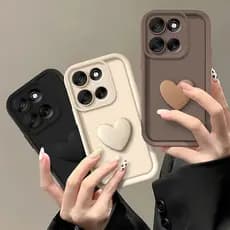 Para Capa Moto G86 G56 5G MotoG56 G86 5G DIY Capa de Telefone Coração 3D Pacote Completo Silicone Macio à Prova d'Água