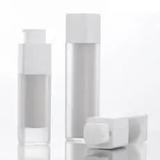 15ml/30ml/50ml Frasco Recarregável Loção Sem Ar Bomba De Vácuo Cosmético Portátil De Viagem Com Dupla Camada Espessada Quadrada