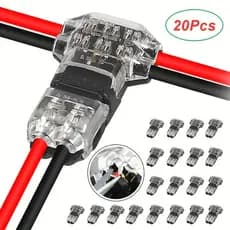 Conectores De Fio De Torneira T , 1-20 Peças , Sem Descascamento , Terminal Rápido , Baixa Tensão , 2 Pinos , Plugue Aut
