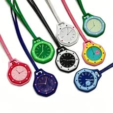 2026 Novo Relógio De Bolso Pingente Octogonal Pescoço Movimento Quartzo Doce Cor Cordão Saco Encantos Enforcamentos Orna