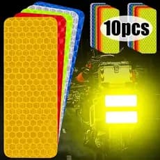 10 Pçs Adesivos Reflexivos Do Pára-Choques Carro Capacetes Da Motocicleta Fita De Advertência Reflexiva Refletor Seguro