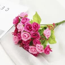 21 rosa flor de seda diamante flor rosa plástico flor falsa flor artificial buquê de fotografia de casamento