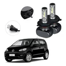 Kit Lâmpadas Ultra Led Farol Alto E Baixo Up 2014 2015 2016 H4 Prateado Branco-frio
