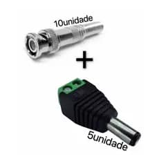 Kit 10 Conector Bnc Com Mola + 5 P4 Macho Com Borne - Dgs