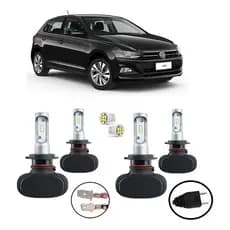 Kit 4 Lampada Ultraled Farol Polo 2018 2019 2020 6000k H1 H7 Branco Branco