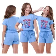 Conjunto Infantil Menina Juvenil Lilo & Stitch Blogueirinha Feminino Premium Roupa Infantil Stich