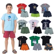 Kit Conjuntos Peças de Roupas Verão Menino Calor Infantil Sortidos Envio Rápido