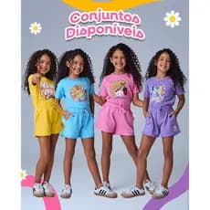 Roupa Infantil Menina Kit 6 Peças Conforto Diário Conjunto Infantil Menina 3 Looks 6 Peças Oferta