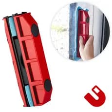 Limpa Vidros Magnético Porta Janelas Box Rodo Mágico Imã Cor:Vermelho