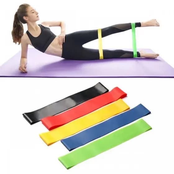 Exercício Faixa Elástica Treino Academia Kit 5 Unidades Mini Band Yoga