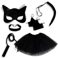 Fantasia Mulher Gato Sensual Acessório Carnaval Halloween