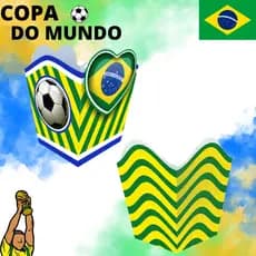 10 Cachepot Enfeite Mesa Copa do Mundo Festa Decoração Torcida Brasil Cachepo