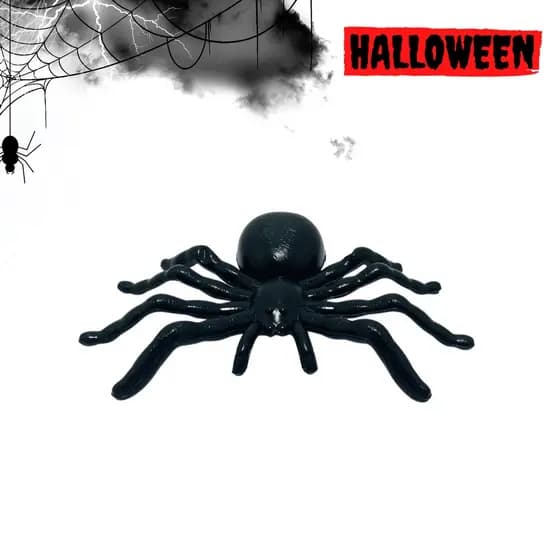 Kit 03 Enfeite Aranha Preta Plástico Enfeitar Decorar Festa Halloween