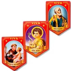 Kit 3 Enfeite Painel Santo Banner Festa Junina São João