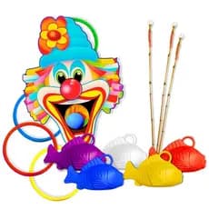 Kit Jogos Festa Julina Pescaria Argolas Peixinhos Boca de Palhaço