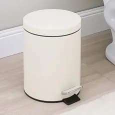 Lixeira Redonda 5 litros com Pedal e cesto interno removivel Multiuso branco preto cinza cozinha escritorio banheiro