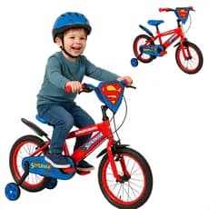 Bicicleta Infantil Superman - Aro 16 bicicleta de menino masculino azul vermelho presente promoção