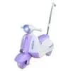 Moto Elétrica Infantil Candy com Empurrador - Lilás ou Rosa